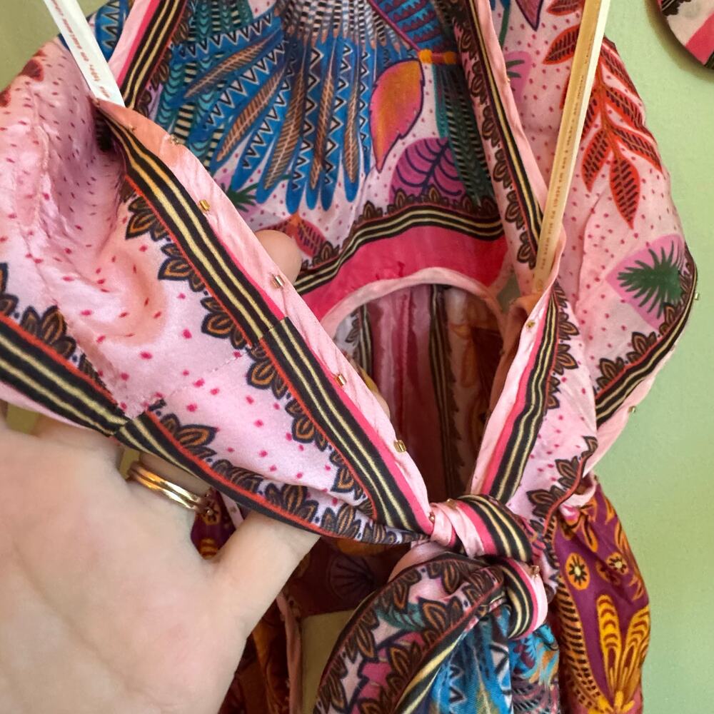FARM Rio Pink Multi Floral Halter Maxi Dress - Picture 12 of 12